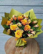Букет цветов из:  Альстромерии и Розы в Нерастанное