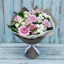 Букет цветов из:  Герберы, Альстромерии и Хризантемы #REPLACE_PRED# Нерастанное