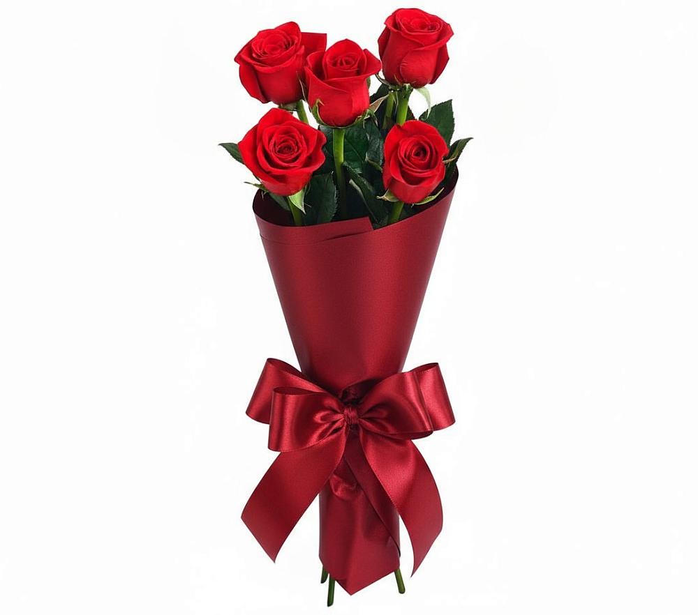 Букет 5 Красных роз Эдлесс Лав в Нерастанное