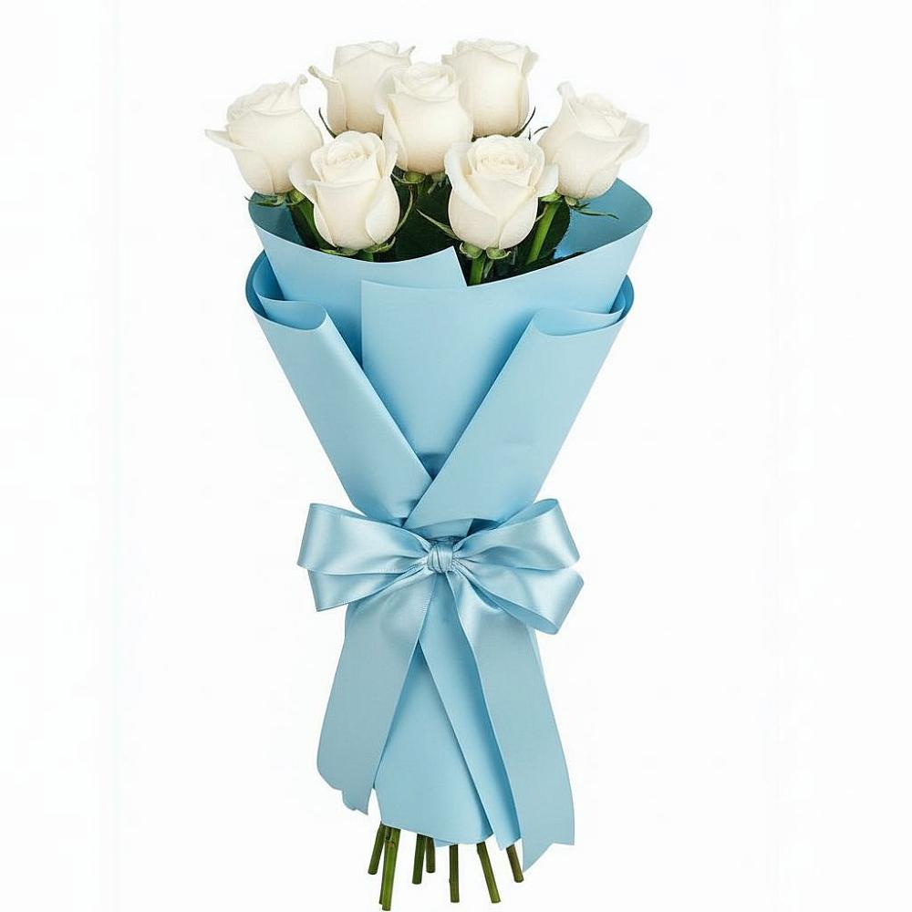 Букет 7 белых роз Проуд в Нерастанное