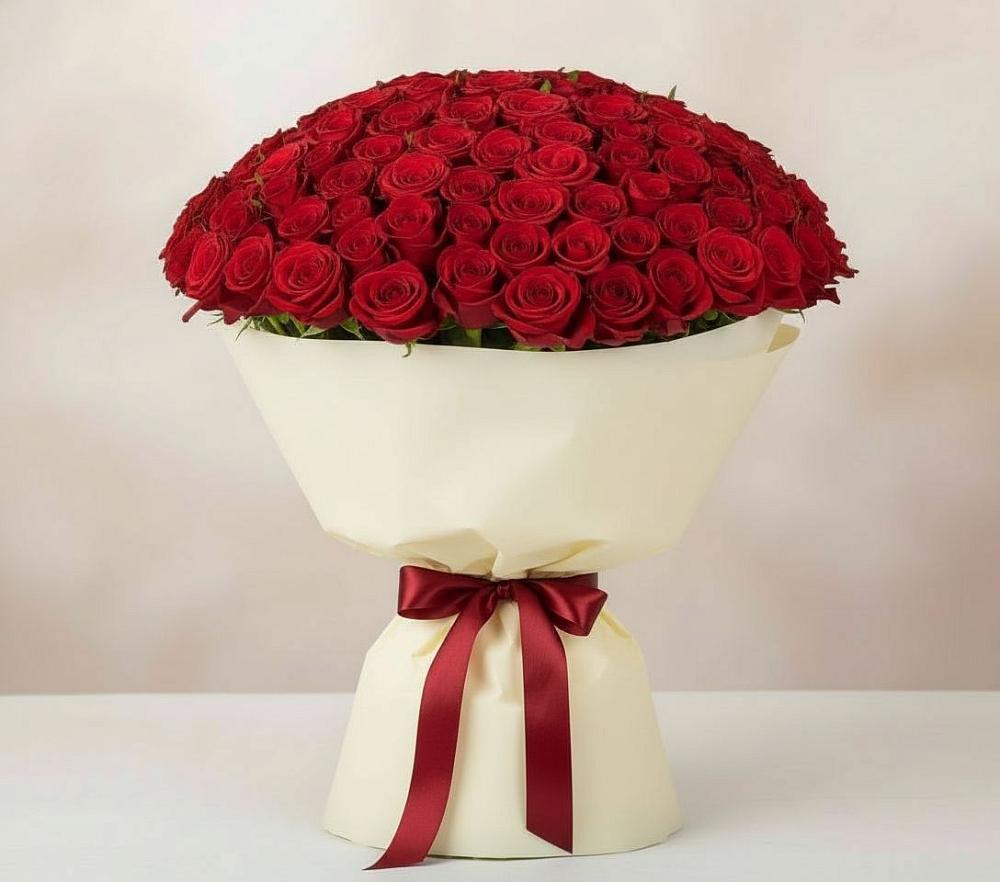 Букет 101 Красная роза Милано в Нерастанное