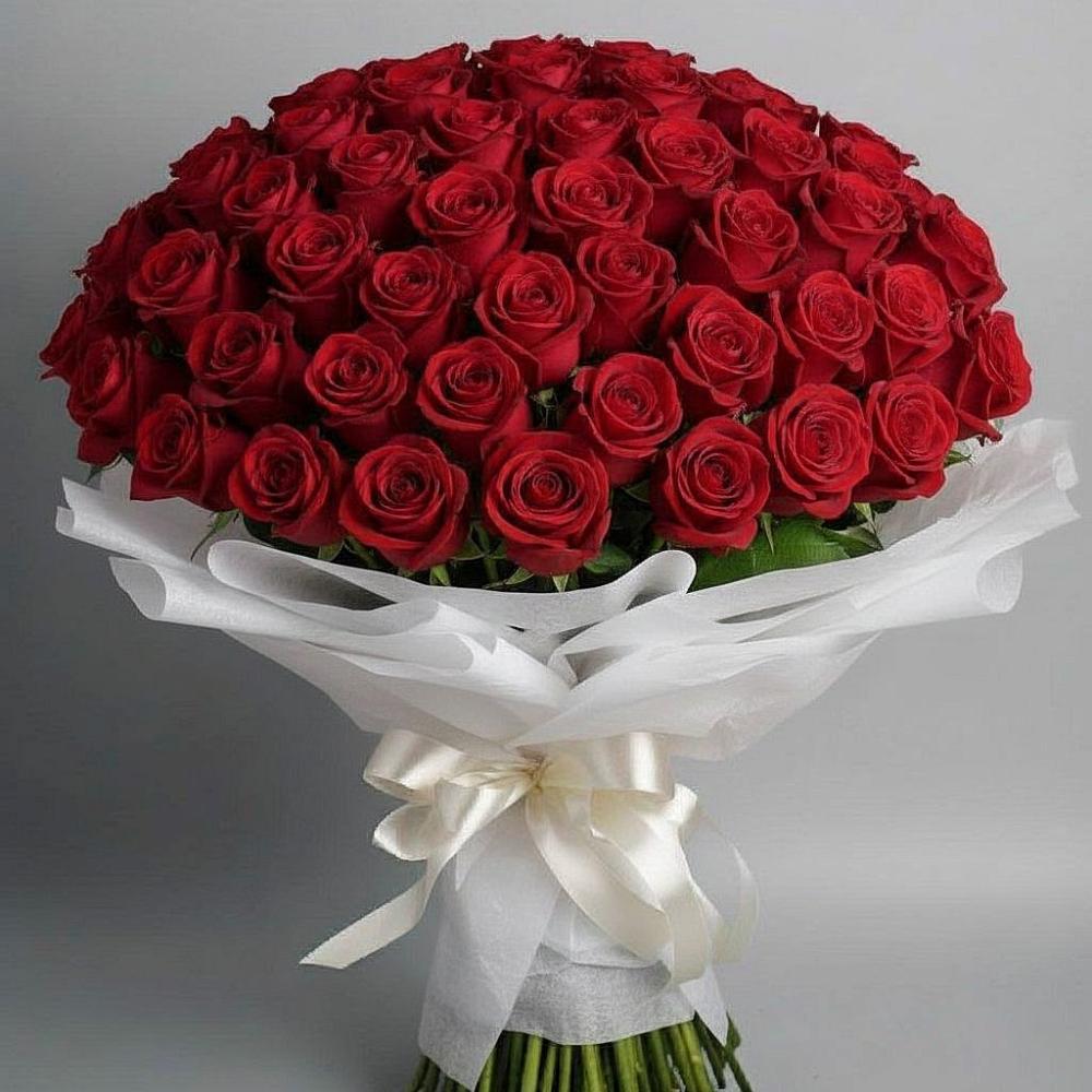 Букет 101 Красная роза Блэк Мэджик в Нерастанное