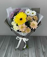 Букет цветов из:  Розы, Герберы и Хризантемы в Нерастанное