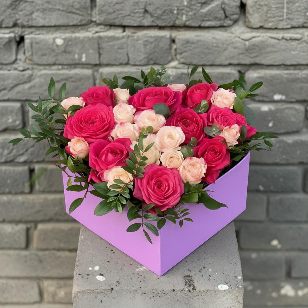 Цветочная композиция из Розы в коробке в Нерастанное