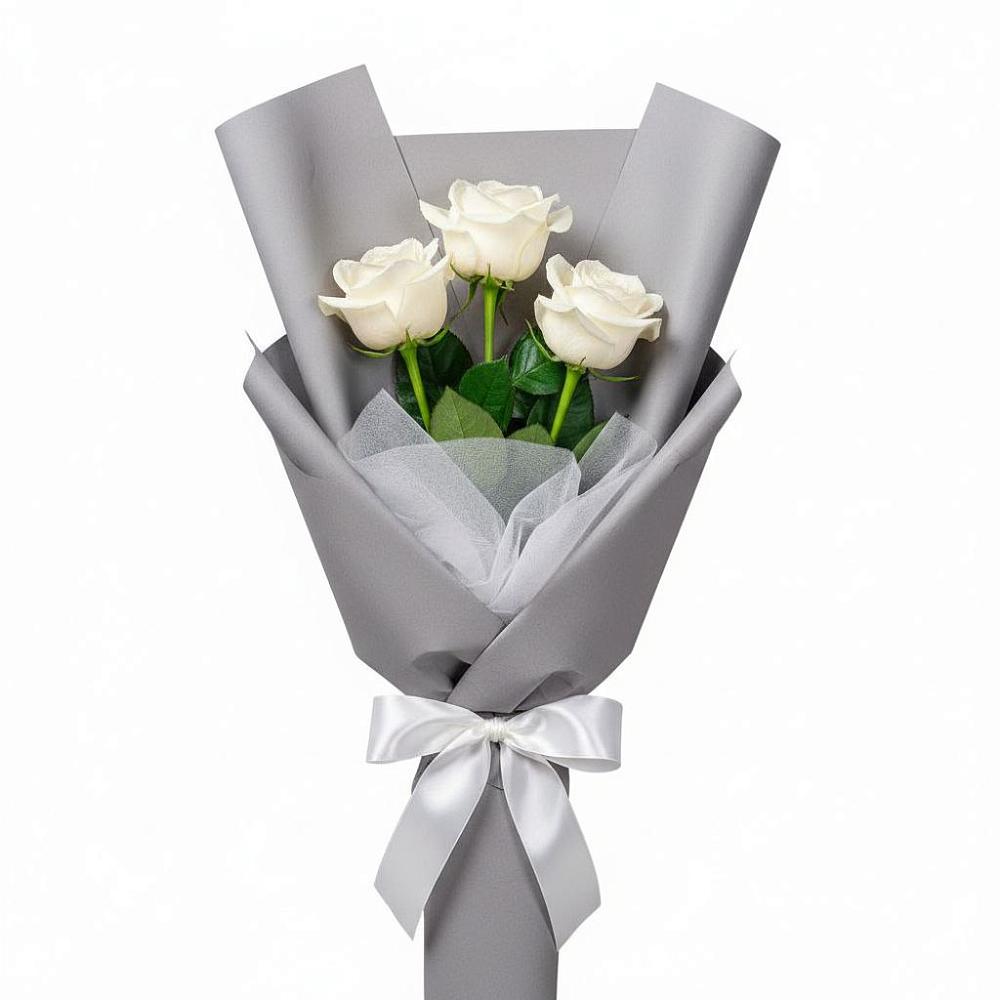 Букет 3 белые розы в Нерастанное