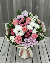 Букет цветов из:  Альстромерии, Гвоздики, Розы и Хризантемы #REPLACE_PRED# Нерастанное