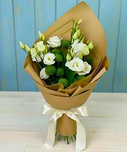 Букет цветов из:  Хризантемы и Лизиантусы в Нерастанное