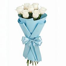 Букет 7 белых роз Проуд в Нерастанное