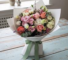 Букет цветов из:  Розы, Лизиантусы и Гвоздики #REPLACE_PRED# Нерастанное